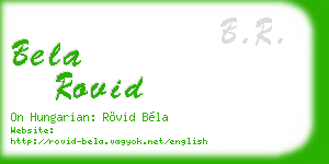 bela rovid business card